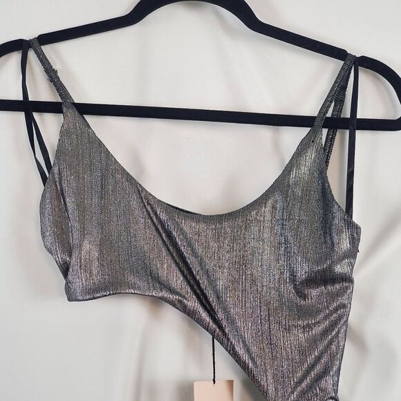 NWT Superdown Miyah Cut-Out Dress in Metallic Silver - Small - Picture 4 of 10